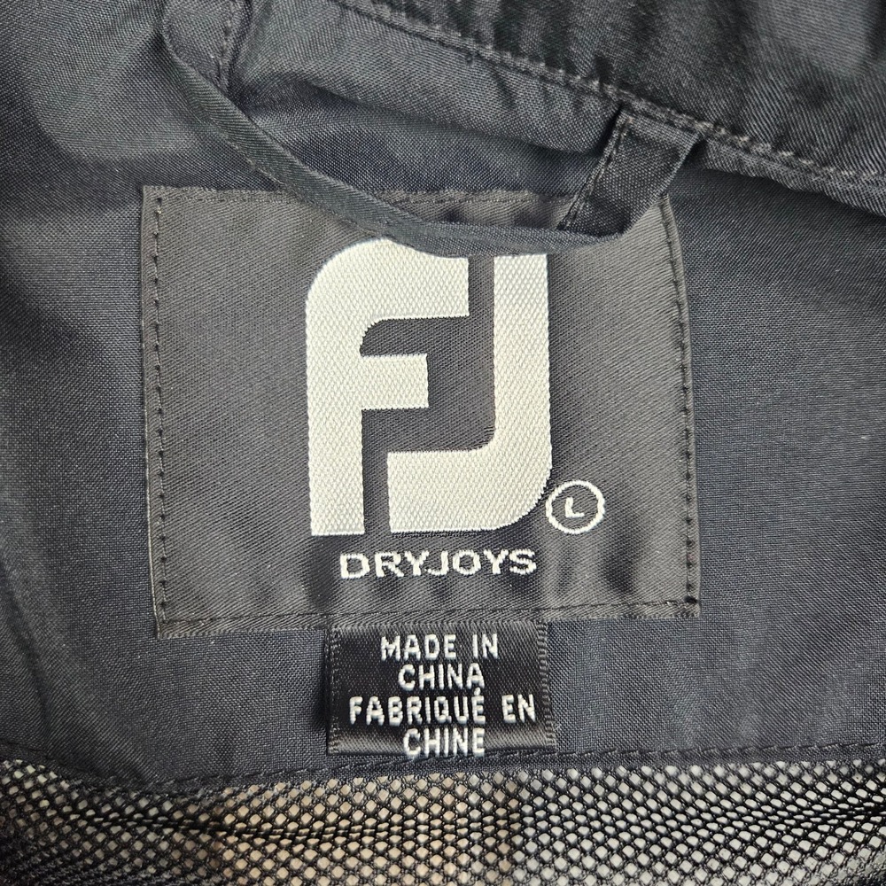 FootJoy DryJoys Golf Windbreaker Jacket Men's L Lightweight Full Zip Black Lined - Picture 2 of 7
